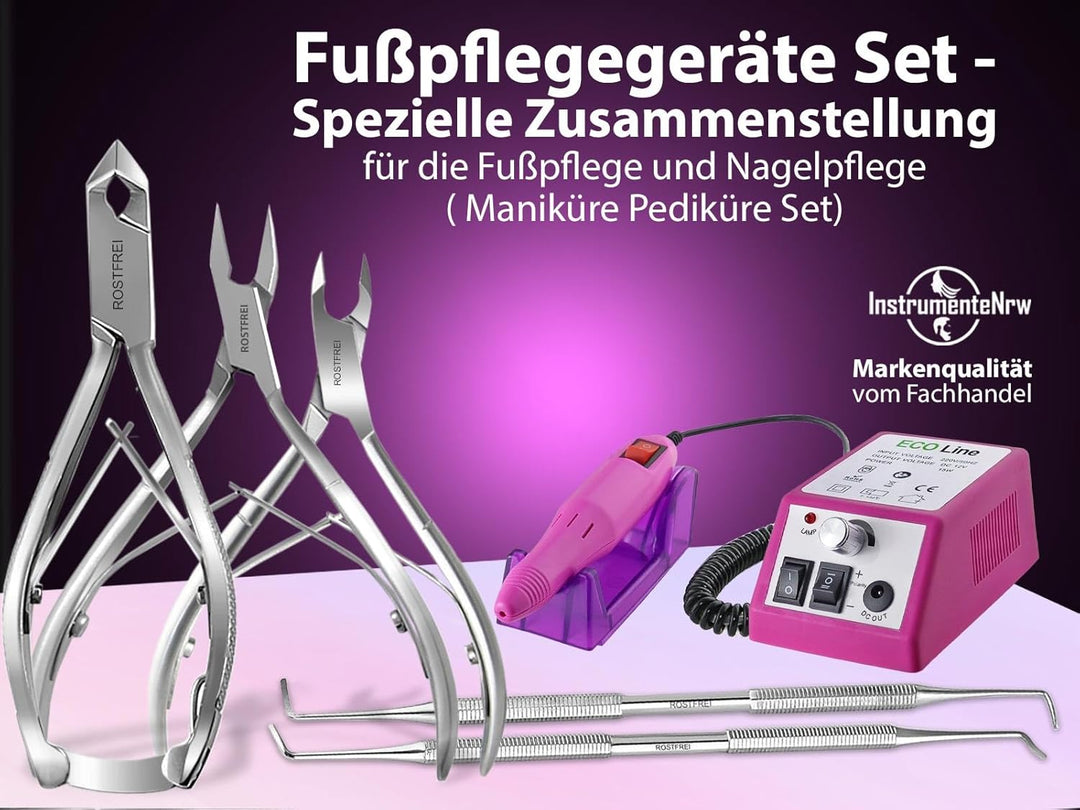 Fusspflegegerät Fräser Komplettes Fusspflege Set Elektrisch mit Nagelzangen Fusspflegeinstrumente Di