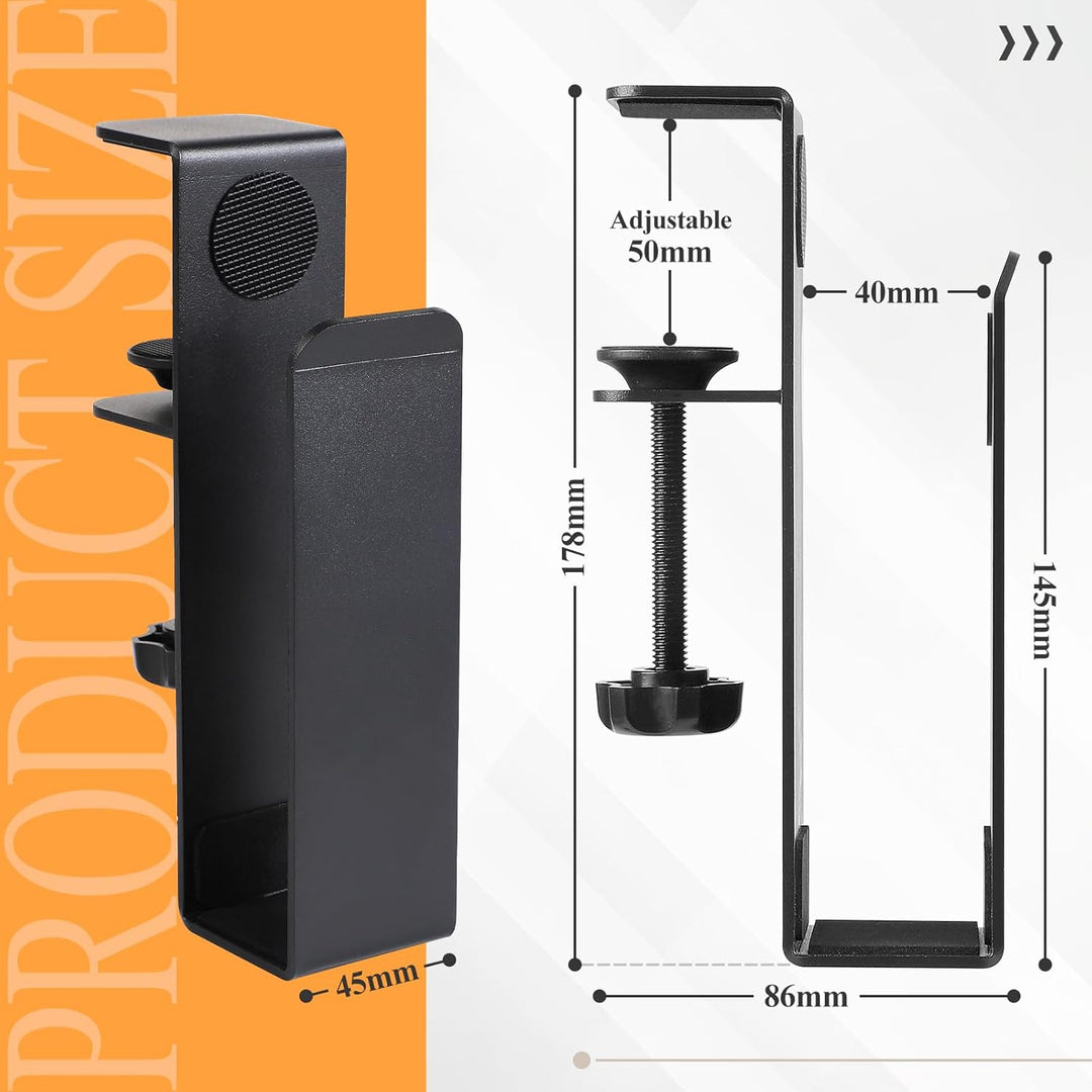 CPROPS 2 Stück Schreibtisch Seitenaufbewahrung Laptop, Verstellbare Schreibtisch Seitenhalterung für