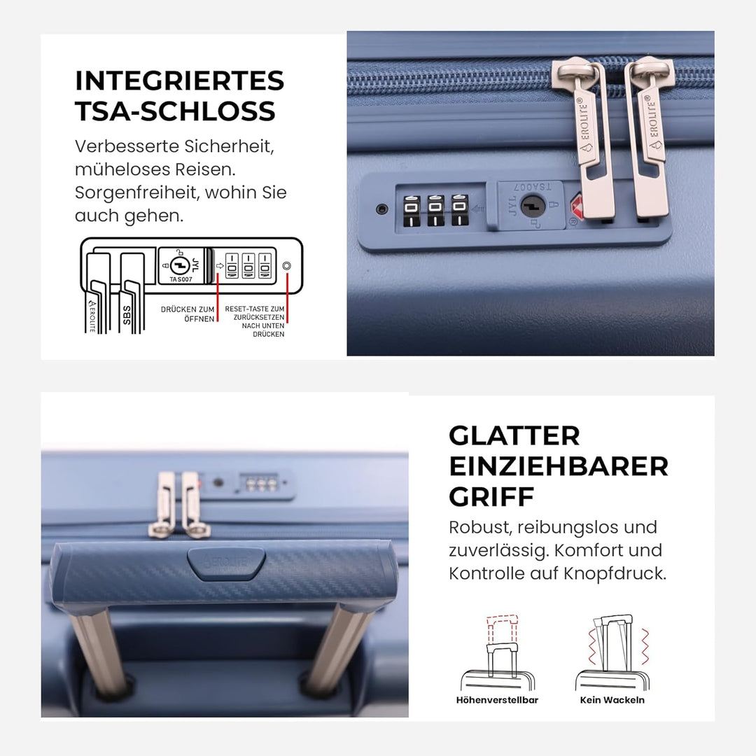 Aerolite Erweiterbar 55x40x20cm auf 55x40x23 cm Lufthansa Eurowings Ryanair Wizz Air Priorität und m
