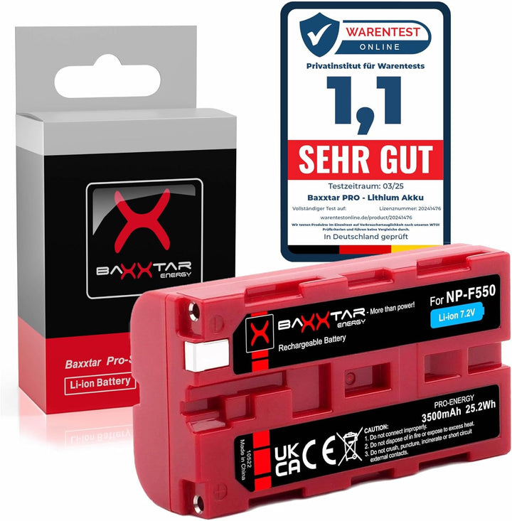 BAXXTAR PRO Akku NP-F550 NP-F570 echte 3100mAh - LG Cells Inside - (Blackmagic NP-F570) NP-F550 x1,
