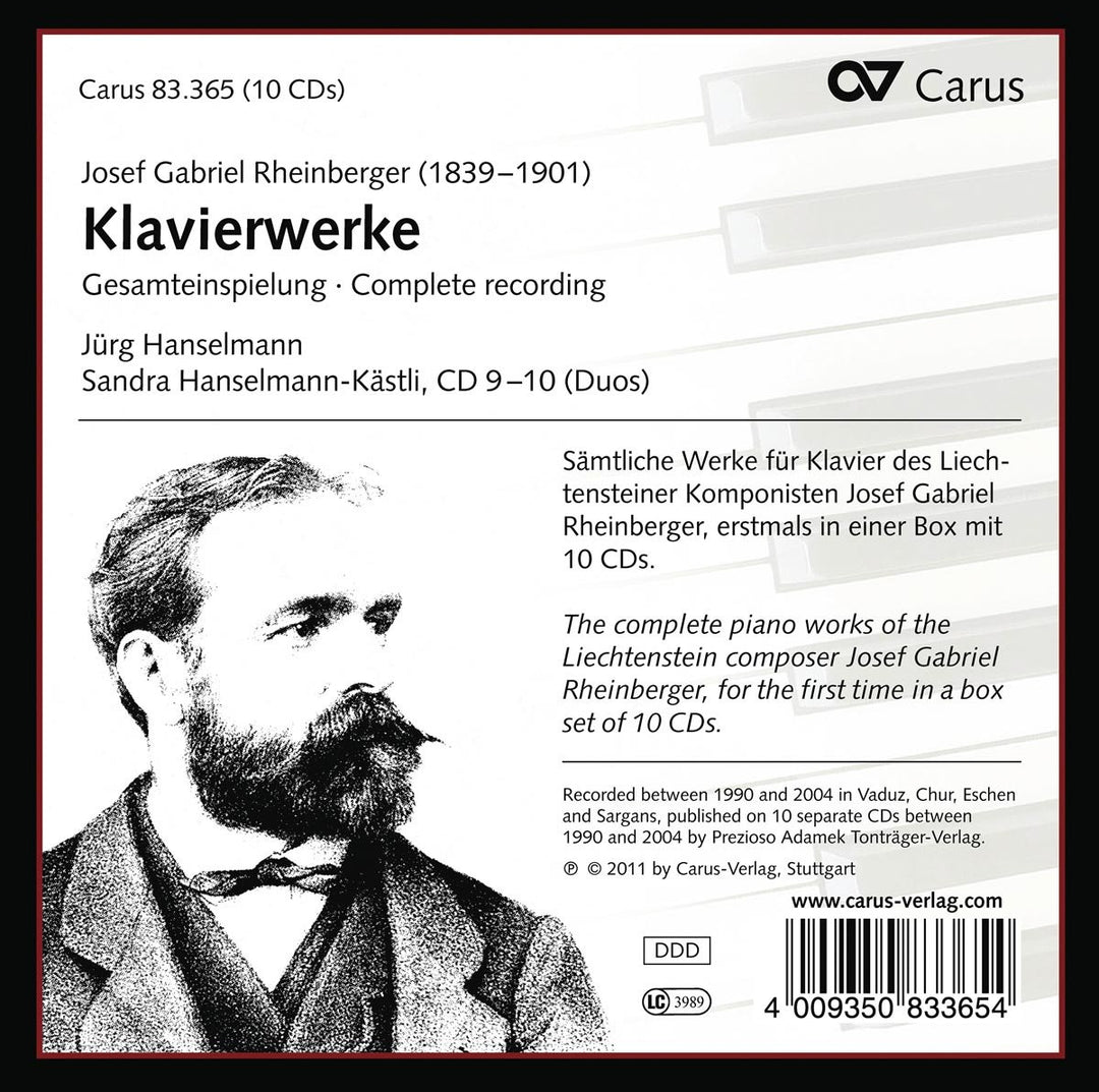 Rheinberger: Das Gesamte Klavierwerk, Audio-CD