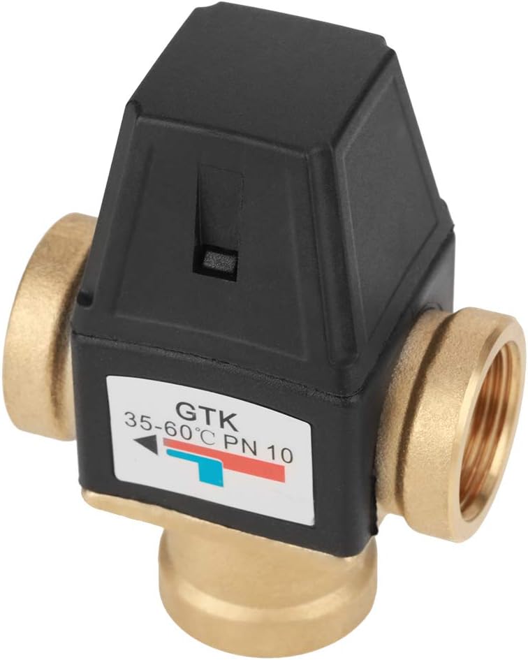 Messing Thermostat-Mischventil 3 Wege DN20-Innengewinde, für Heiss- und Kaltwassertemperaturregelung