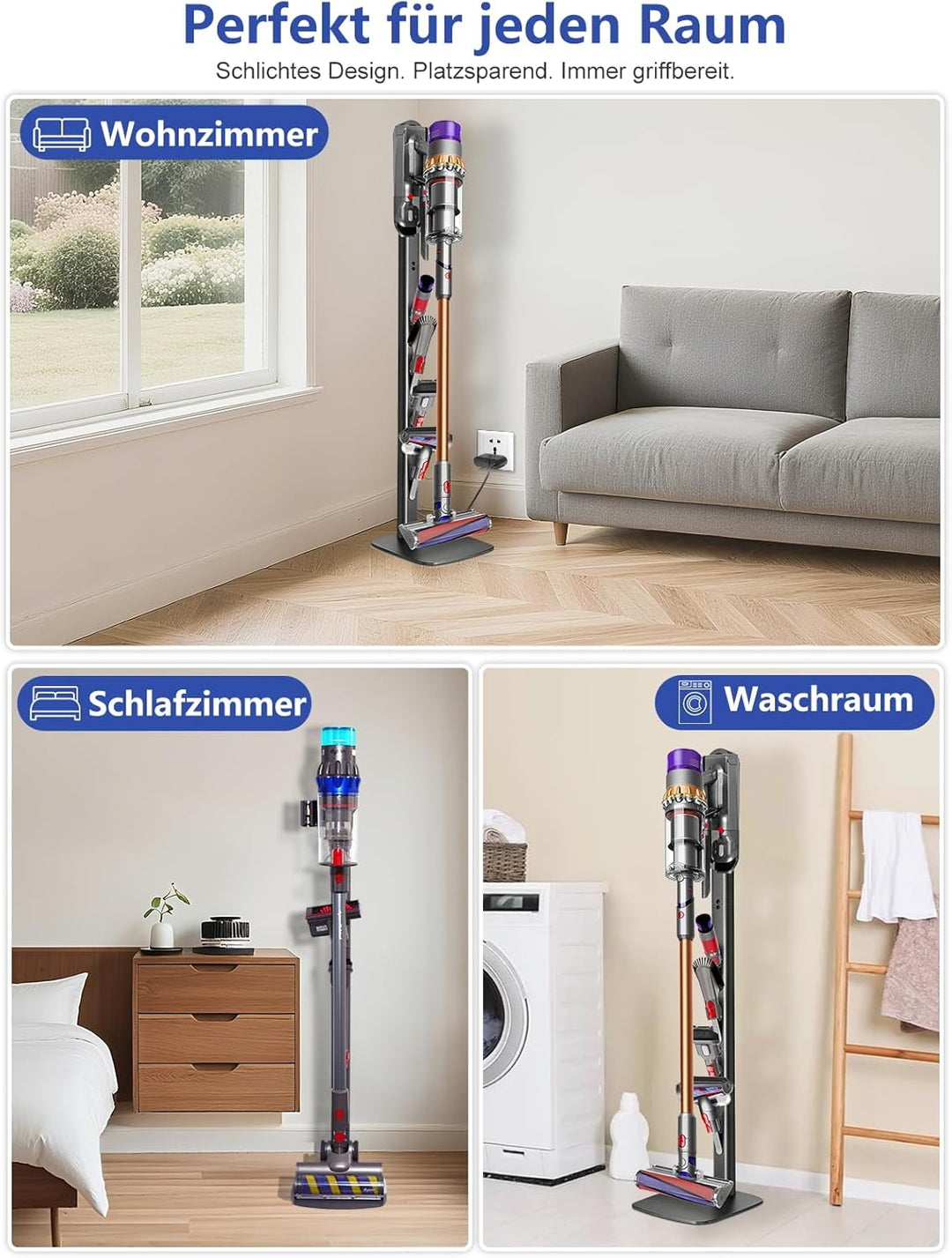 Staubsauger Ständer – Kompatibel mit Dyson Gen5, V15, V12, V11, V10, V8, V7, V6 – Metall Bodenstände