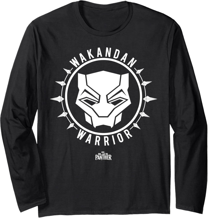 Marvel Black Panther Wakandan Warrior Simple Logo Langarmshirt
