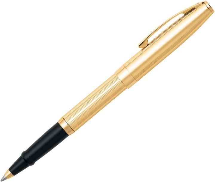 Sheaffer 9475-0F Füllhalter Sagaris Korpus Chrom-Kappe mit Gold-Ton Trim, glänzend schwarz