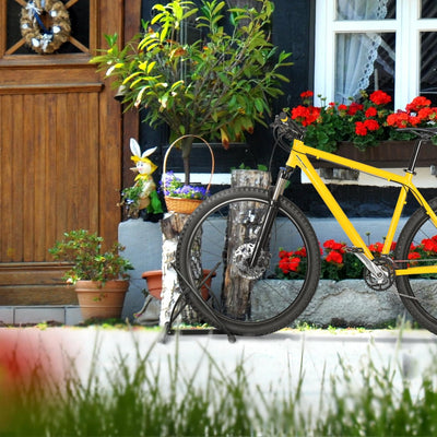 Relaxdays Fahrradständer, Metall Bodenparker für 2 Räder, bis 60mm Reifenbreite, HBT: 57 x 60,5 x 55