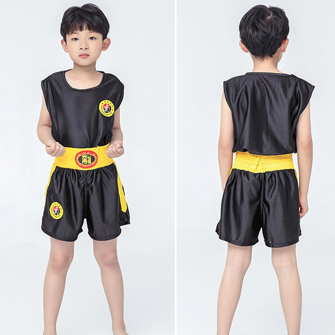 Ärmelloses Kinder Kampfsport Uniform Set,Boxset für Erwachsene, Atmungsaktive Sparring Performance T