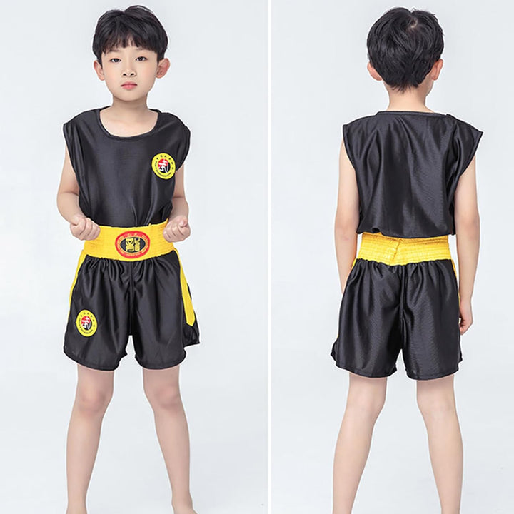 Ärmelloses Kinder Kampfsport Uniform Set,Boxset für Erwachsene, Atmungsaktive Sparring Performance T