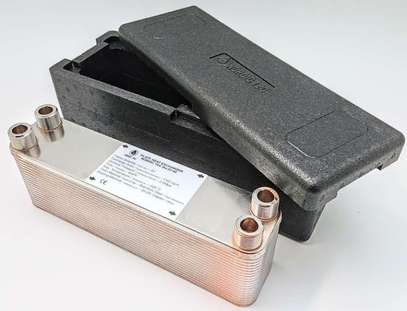 Edelstahl Plattenwärmetauscher Wärmetauscher mit Isolierung Nordic Tec Ba-23-40 40 Platten 165kW 3/4