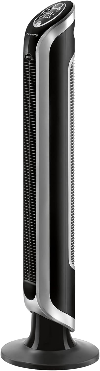 Rowenta Eole Infinite VU6670F0 Digitaler Turmventilator, schwarz/silber Turmventilator Einzeln, Turm