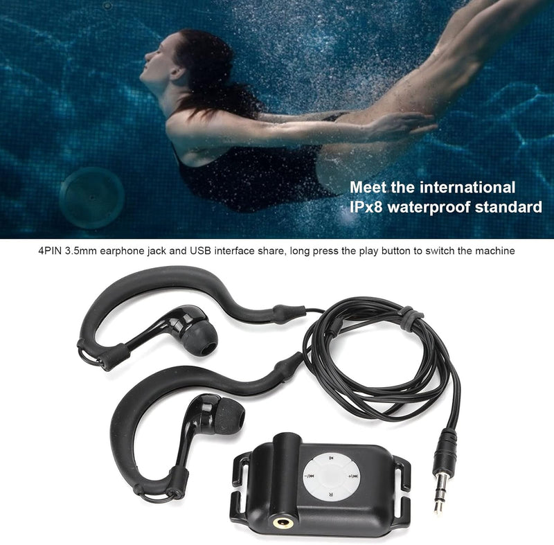 MP3 Player mit Kopfhörer für Schwimmen, Wasserdicht MP3 Musik Player mit Unterwasser Kopfhörer Verlu