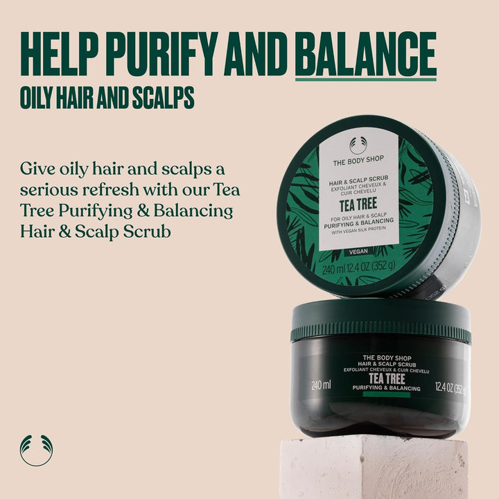 The Body Shop Tea Tree Reinigend & ausgleichend, Peeling für Haar & Kopfleder, veganes Seidenprotein
