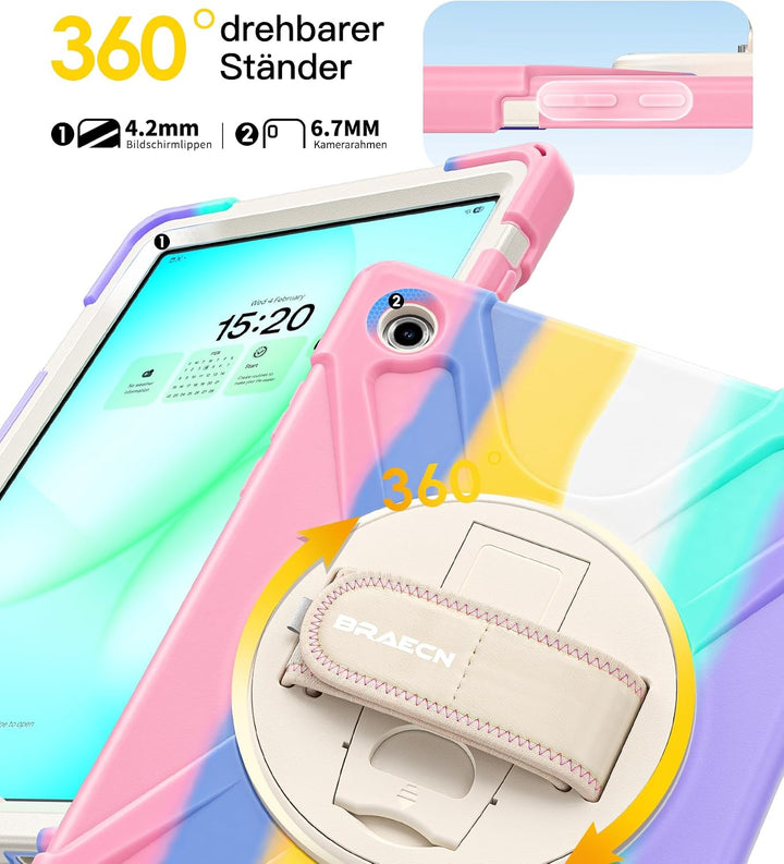 BRAECN für Galaxy Tab A11+ Hülle - Samsung Tablet A11 Plus 11" 2025 Bunt | Stossfeste Schutzhülle mi