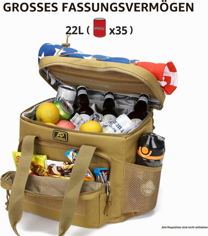 Taktische Lunch-Tasche für Männer, Isolierte und Auslaufsichere Lunchbox mit MOLLE-System, Grosse Kü