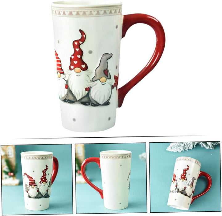 Cabilock Weihnachts Keramik Becher 1Pc Gross Milchklaus Relief Weihnachten Handheld für Gemischt Por