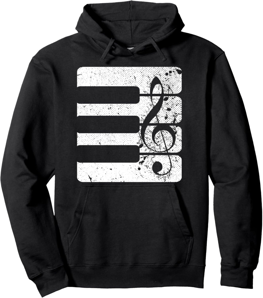 Notenschlüssel Musik Klavierspieler Pianist Klavier Pullover Hoodie
