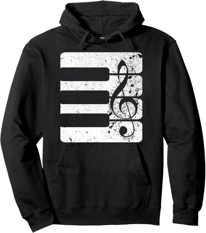Notenschlüssel Musik Klavierspieler Pianist Klavier Pullover Hoodie