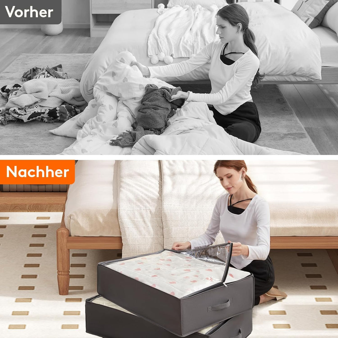 Lifewit Aufbewahrungsbehälter für unter dem Bett, 4er-Pack, 40L Aufbewahrungsbeutel für Decken und v