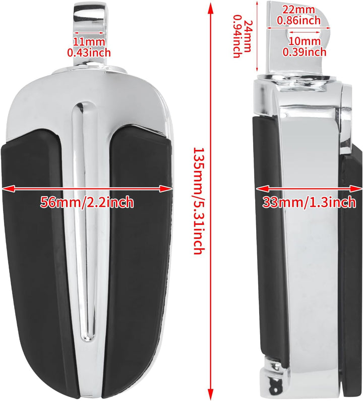 HDBUBALUS Universal Slipstream 10 mm Fussrasten für Harley Heritage Softail mit männlicher Halterung