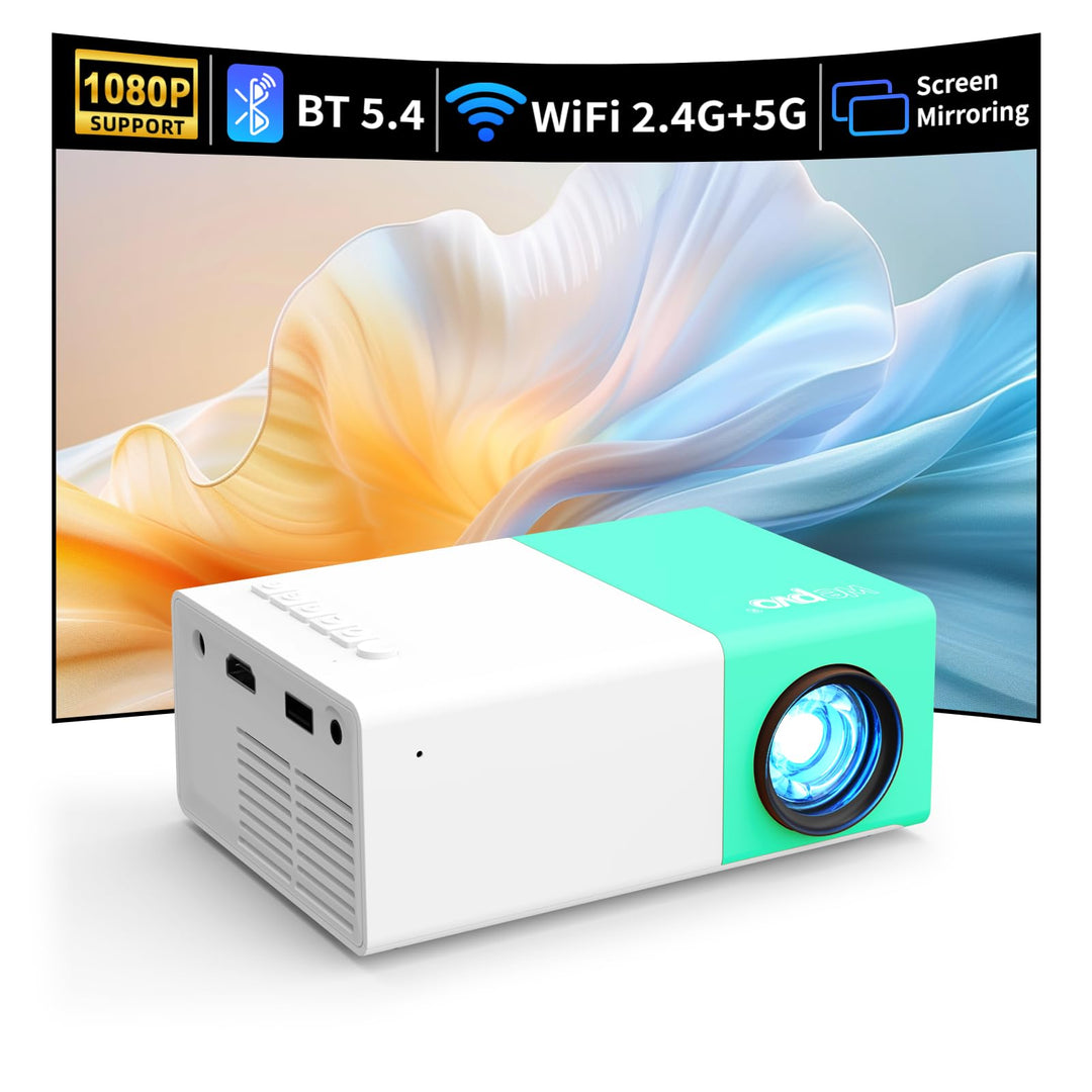 Mini Beamer, wepvo Tragbarer mini Projektor für Zeichentrickfilme,Geschenke für Kinder,LED Video-bea