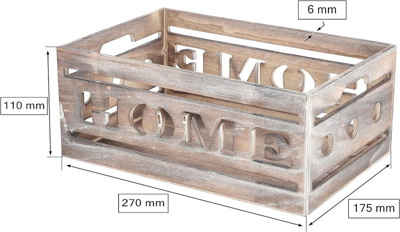 KOTARBAU® 3er Set Holzkiste mit dekorativen Aussparungen und Griff Perfekt für die Innenraumgestaltu