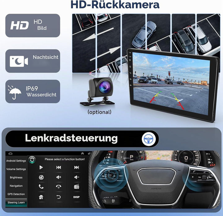 Podofo Carplay Autoradio für Citroen C1/Toyota Aygo/Peugeot 107, Android HiFi Android Auto 10" Touch