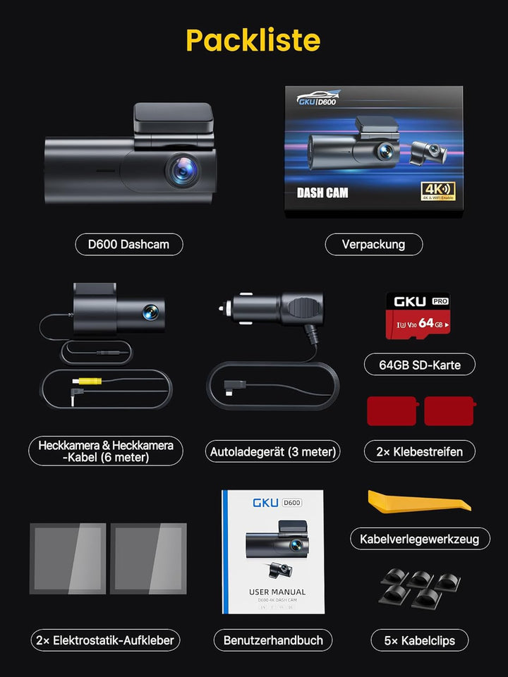 GKU Dash Cam (D600-IT), D600-IT