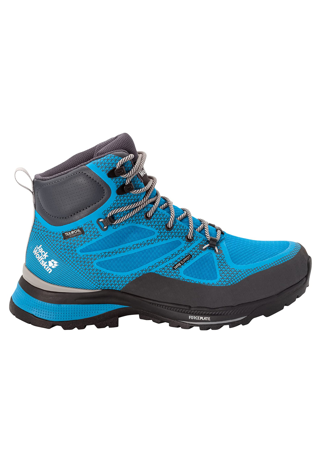 Jack Wolfskin Herren Force Striker Texapore Mid M Walking-Schuh 42.5 EU Blue Lime, 42.5 EU Blue Lime