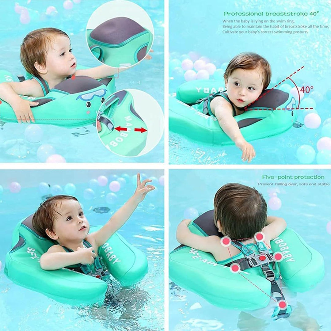 Baby Pool Float Schwimmbad mit Baldachin, nicht aufblasbar, für 3-24 Monate, für Strand, See, Bad, U