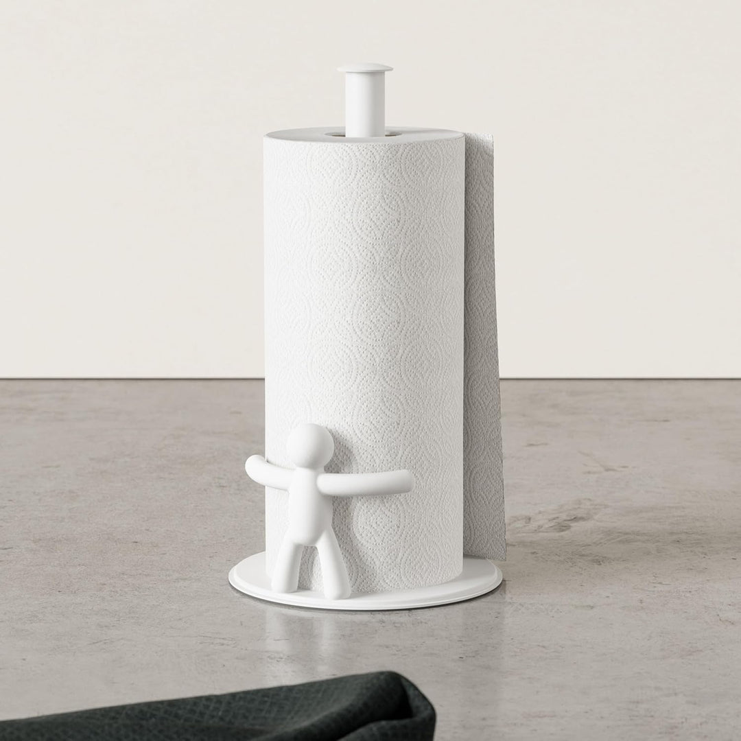 Umbra Buddy Küchenrollenhalter Weiss stehend, Zewa Rollenhalter und Papierrollenhalter für Küchentüc