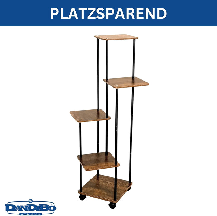 DanDiBo Blumentreppe Indoor Metall Schwarz 5 Etagen 96580 Blumenregal Pflanzenständer Modern Blumens