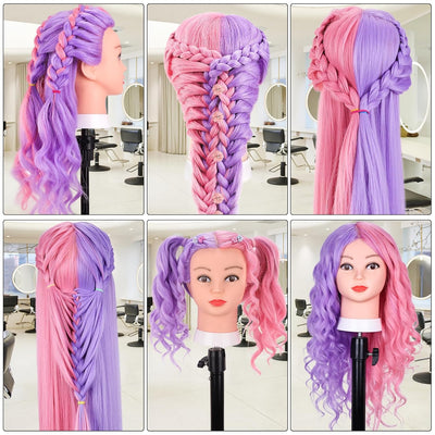 TopDirect Frisierkopf, 66cm/26 Zoll Puppenkopf zum Frisieren Langhaar, 50% natürliches Haar Training