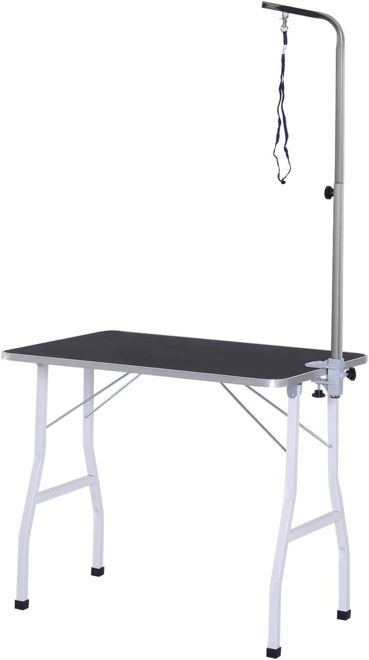 Pawhut Haustier Trimmtisch, Hunde Schertisch, Tierpflegetisch, höhenverstellbar, inkl. Schlingen Sch