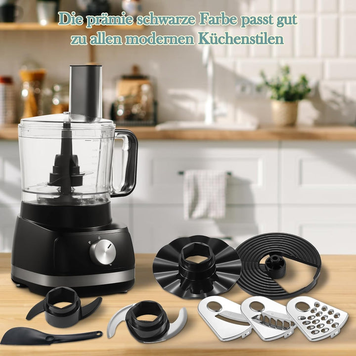 TopStrong Küchenmaschine, multifunktional, 800 W, 2 l, Küchenmaschine, 6-in-1-Haushaltsroboter, Lebe