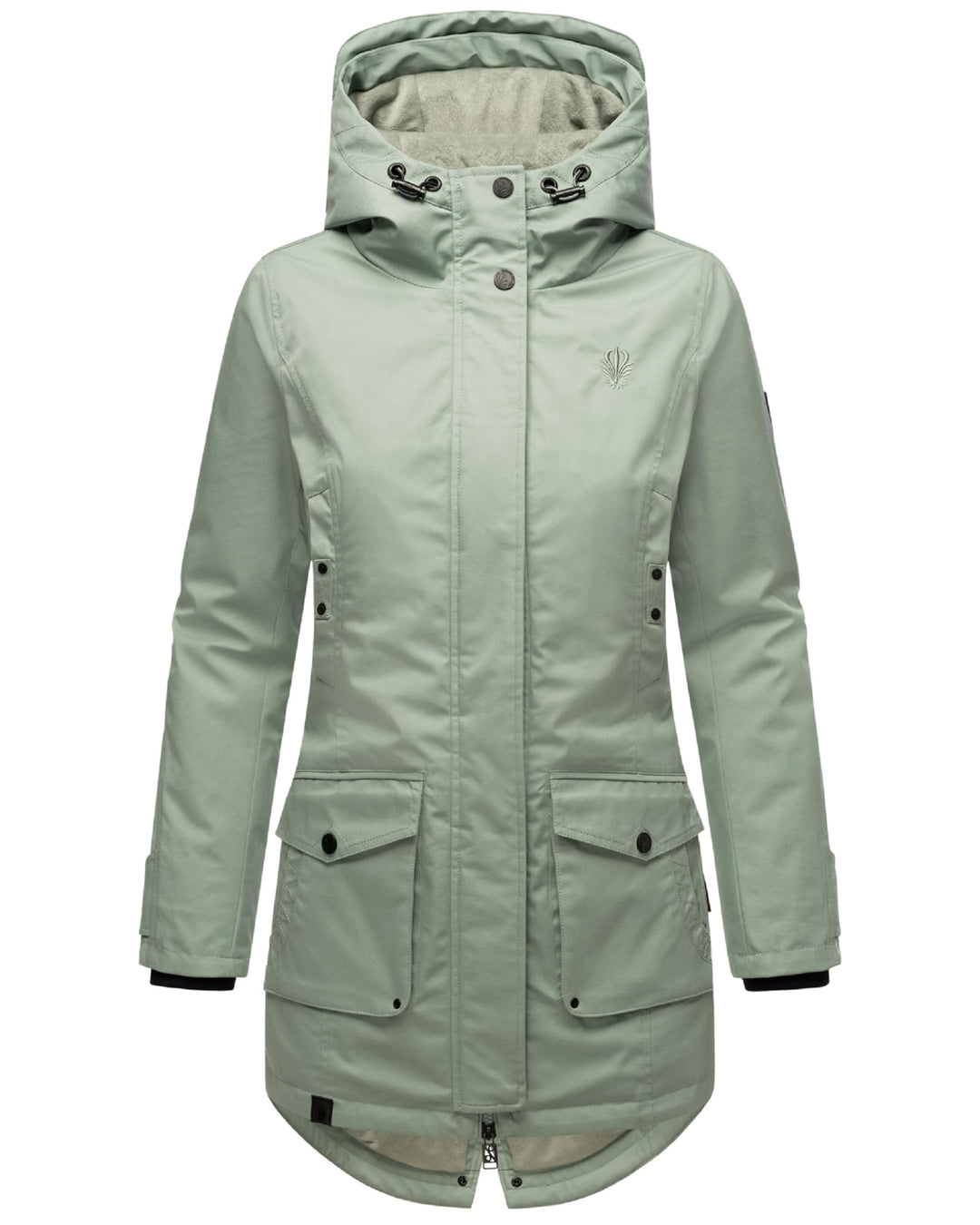 Navahoo Damen Übergangsjacke Warmer Kurzmantel Regenjacke wasserdicht mit Kapuze Brinjaa XS-XXL S Sm