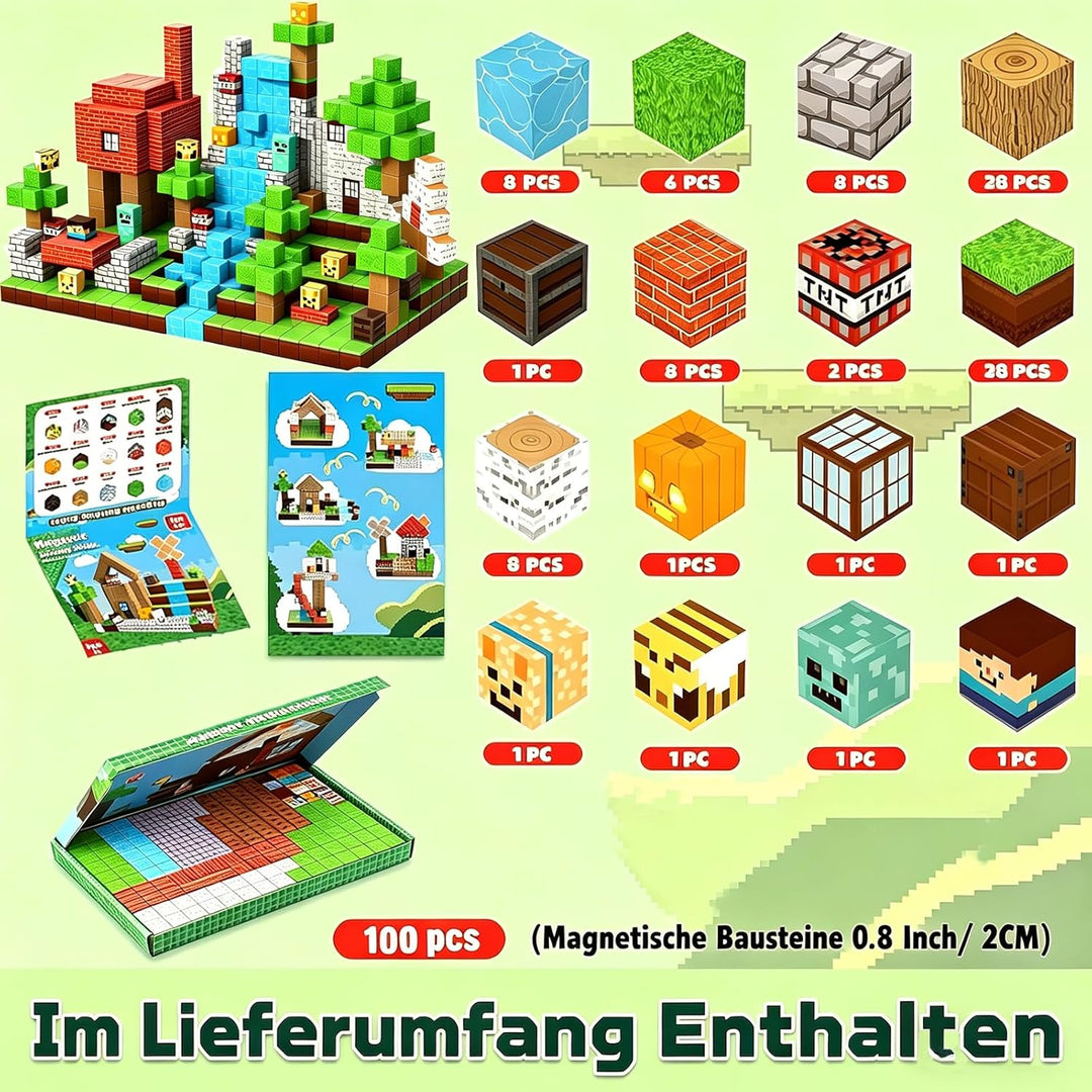 Magnetische Bausteine, Magnetic building blocks,Magnetbausteine Build Mine Magnete Welt Set,Montesso