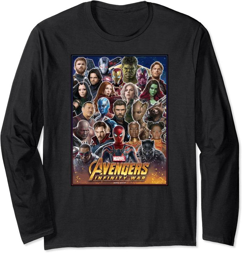 Marvel Avengers Infinity War Team Headshots Langarmshirt