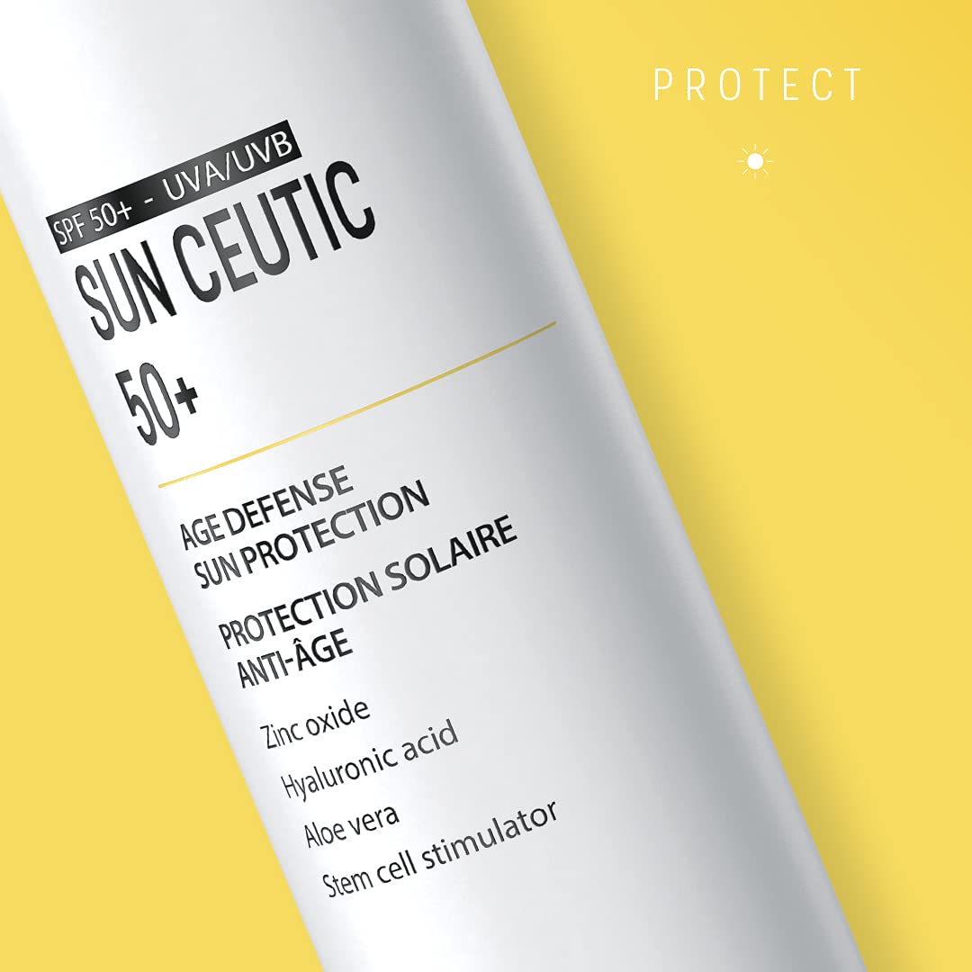 Dermaceutic Sun Ceutic 50+ - Protección solar antienvejecimiento con filtro UV, ácido hialurónico, A