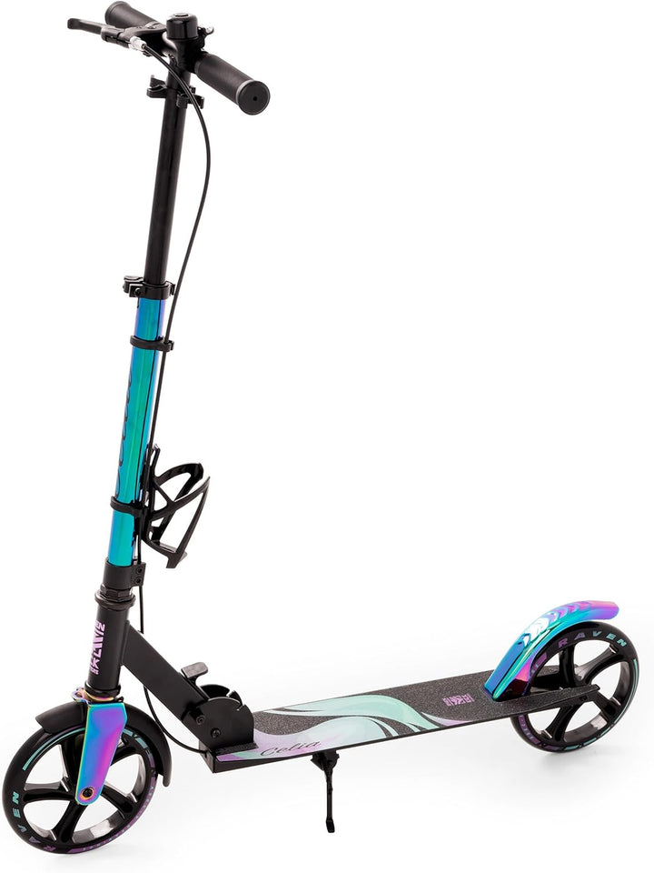Raven Scooter, Roller, Tretroller, Kinderroller, 200mm mit Handbremse Celia Black, Celia Black