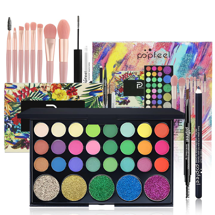 RoseFlower Profi Make Up Set Schminkkoffer Mädchen Teenager Schminkset Kosmetische Makeup Paletten L