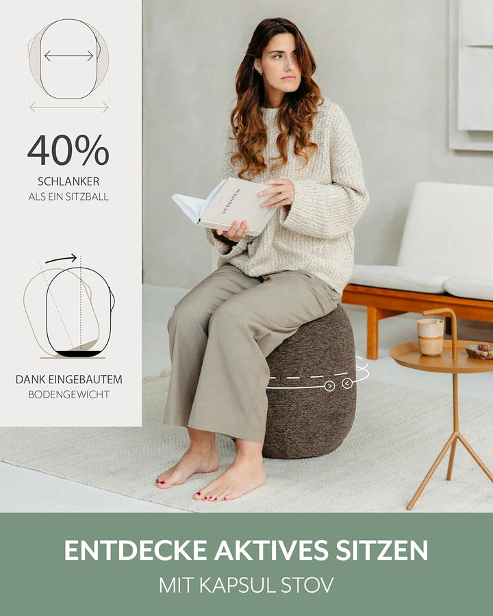 VLUV® KAPSUL STOV Balance-Kapsel [Atmungsaktiv mit Tragegriff und Wegrollschutz] Waschbarer Stoffbez
