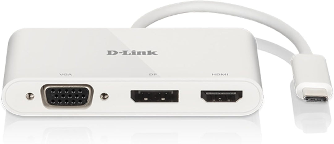 D-Link DUB-V310 Adapter USB Typ C auf HDMI, VGA und Display Port, 3 in 1, HDMI 4K und 1080p, 3 Ausgä