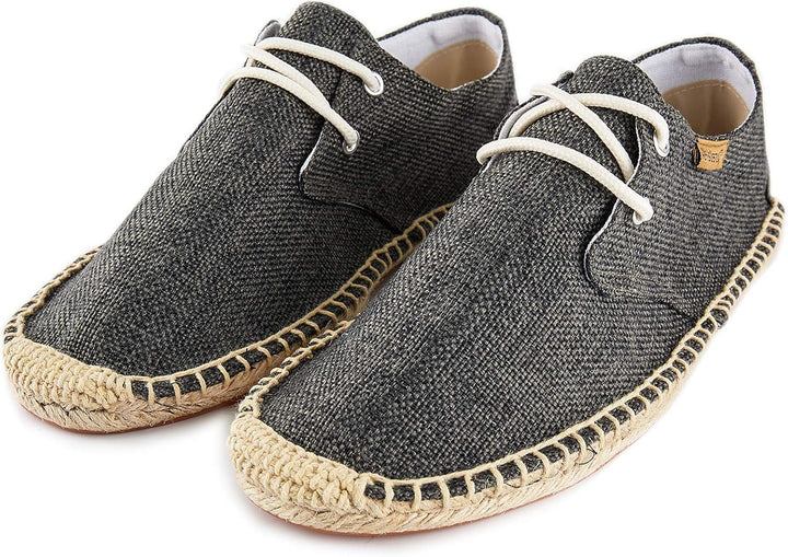 Alexis Leroy Lace Up Herren Espadrilles 41 EU Pures Schwarz, 41 EU Pures Schwarz