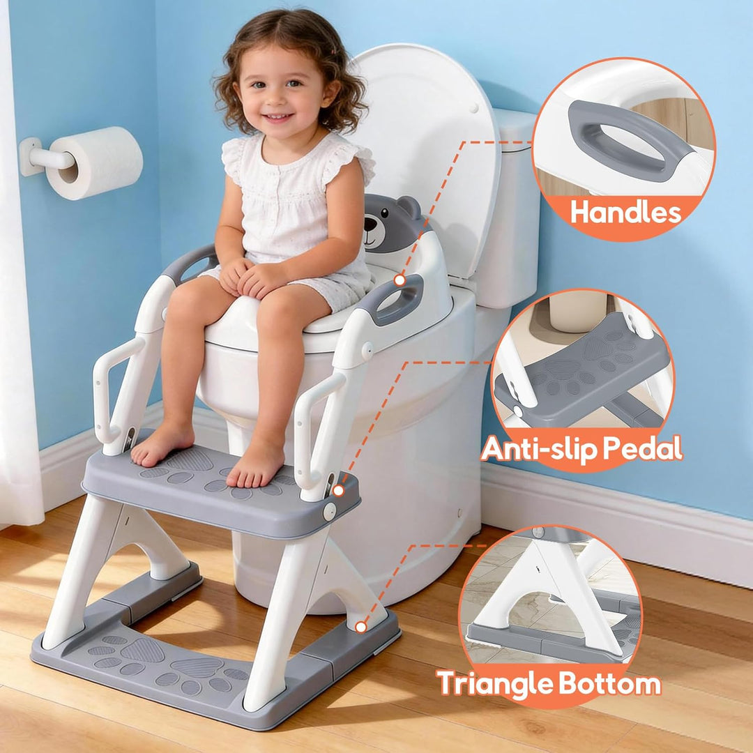 SKYROKU Toilettensitz 2 in 1 Toiletten Aufsatz für Kinder 2-7 Jahre Upgraded Stabil bis 90kg PP(BPA-
