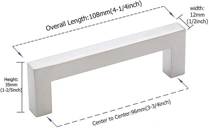 15x Goldenwarm® Möbelgriffe Lochabstand 96mm - Stangengriff Schrankgriffe Moebelgriffe 96mm Edelstah