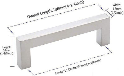 15x Goldenwarm® Möbelgriffe Lochabstand 96mm - Stangengriff Schrankgriffe Moebelgriffe 96mm Edelstah