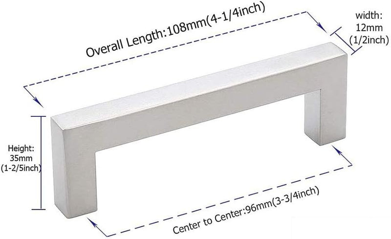 15x Goldenwarm® Möbelgriffe Lochabstand 96mm - Stangengriff Schrankgriffe Moebelgriffe 96mm Edelstah