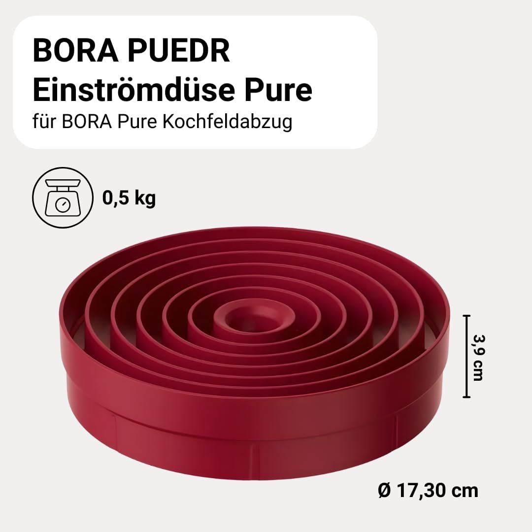 BORA PUEDB Original Einströmdüse Rot für PURE, Dunstabzug, Kochfeld Zubehör, Rot