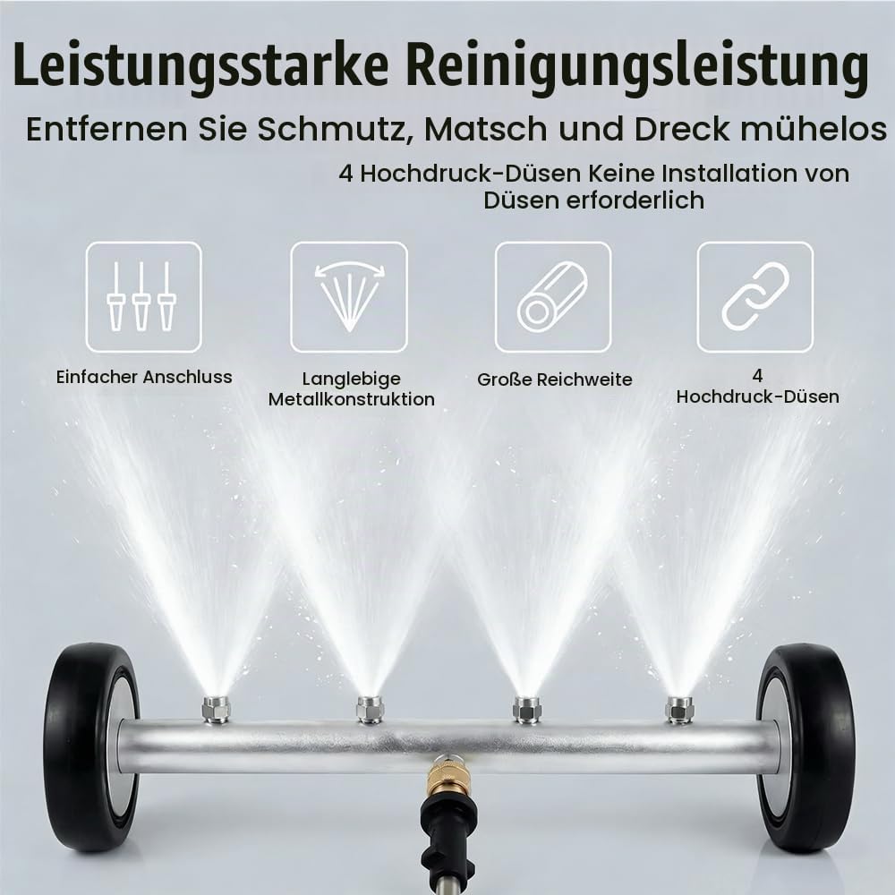 Unterbodenwäsche Auto für Hochdruckreiniger,Unterbodenreiniger Hochdruck mit 3 Verlängerungsrohren &amp;