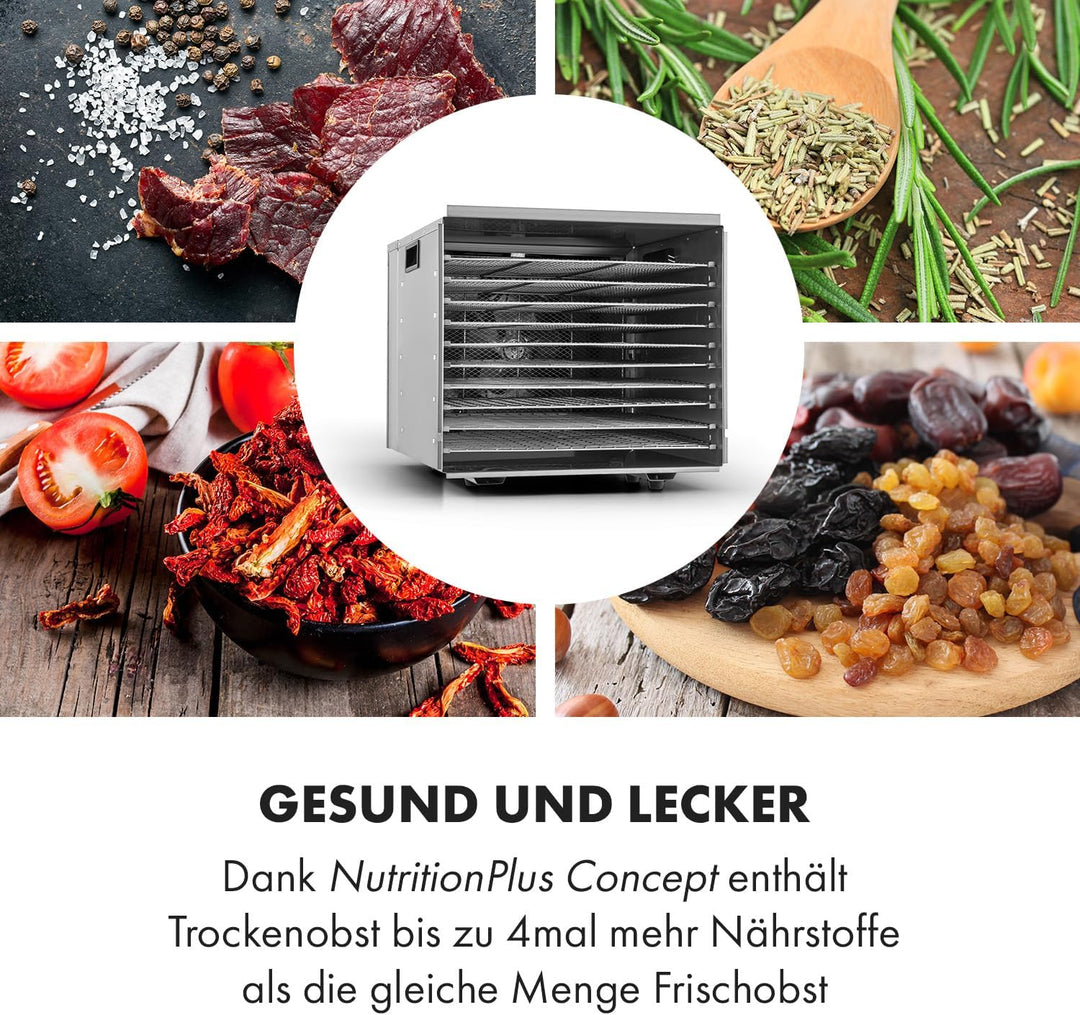 Klarstein Fruit Jerky Pro - Dörrgerät, Dörrautomat, einzeln entnehmbar, einstellbare Temperatur, gro